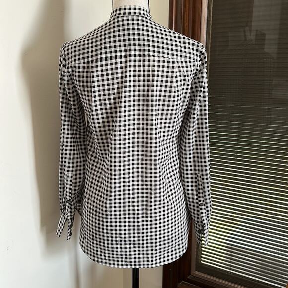 J. Crew | Pleated Gingham Button Down Shirt Size XXS - Picture 4 of 11